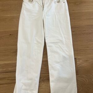 Aritzia white low rise jeans